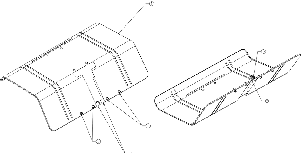 Tine Shield Diagram and Parts List for FT24 (21B34M8710)(2019) Cub Cadet Tiller